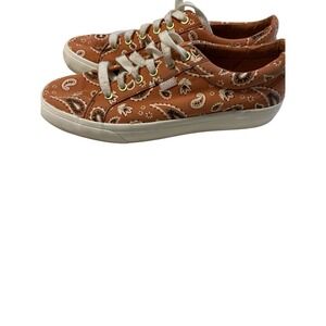 Keds Women's WF65242 Paisley Bandana Sneakers Rust Orange Canvas Size 9